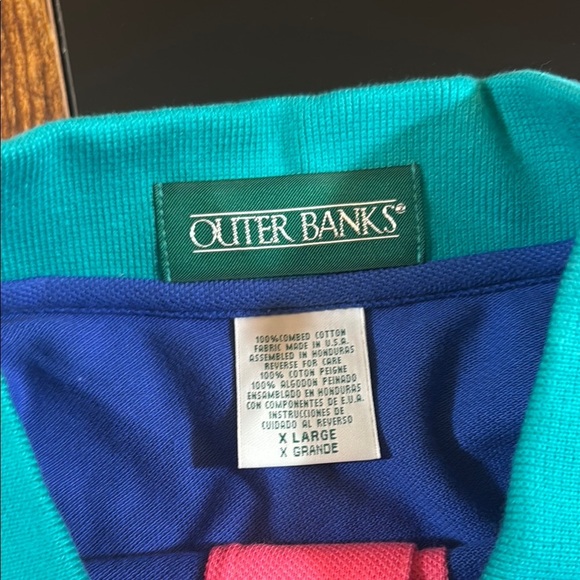 Vibrant Blue and Green Polo Shirt Relaxed Fit - Picture 5 of 6